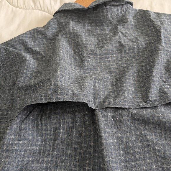 PrAna Shirt Men's Size ST Blue Gingham Garvan Button-up Vented Long Sleeve Shirt - Picture 12 of 16